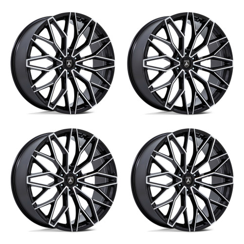 Set 4 26" Asanti Black AB050 Mogul 6 Gloss Black Machined 26x10 6x135 30mm Rims