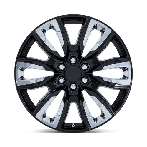 22" Performance Replicas PR225 Gloss Black Chrome Accents 22x9 Wheel 6x5.5 28mm