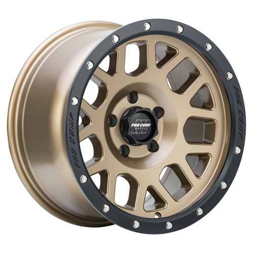 17" Pro Comp PA40 Vertigo Matte Bronze Black Lip 17x9 Wheel 6x5.5  -6mm Rim