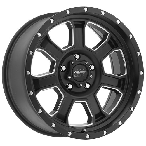 Set 4 20" Pro Comp PA43 Sledge Satin Black Milled 20x9 Wheels 5x5 0mm Truck Rim