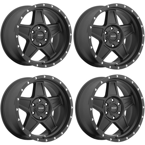 Set 4 18" Pro Comp PA35 Predator Satin Black 18x9 Wheels 5x5 0mm Truck Rims