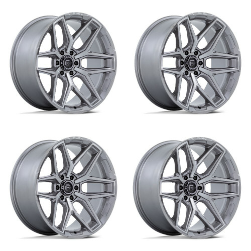 Set 4 22" Fuel 1PC Flux Platinum 22x10 Wheels 8x180 -18mm Lifted For Chevy GMC