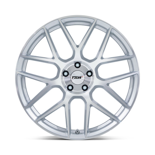 18" TSW TW002 Lasarthe Gloss Silver Machined 18x8.5 Wheel 5x120 35mm Rim