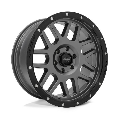 Set 4 17" Pro Comp PA40 Vertigo Dark Gray Black Lip 17x9 Wheels 6x5.5 -6mm Rims