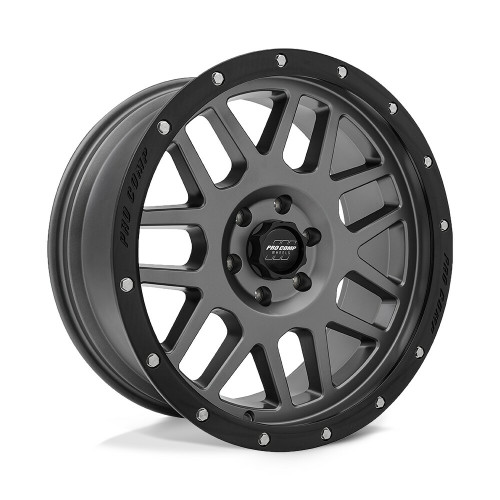 17" Pro Comp PA40 Vertigo Dark Gray With Black Lip 17x9 5x5 -6mm Lifted Wheel