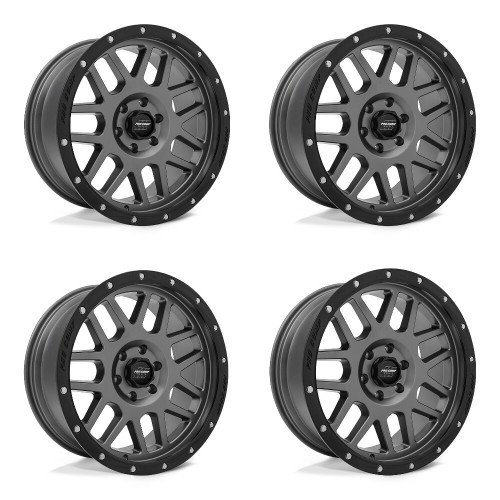 Set 4 20" Pro Comp PA40 Vertigo Dark Gray With Black Lip 20x9 Wheels 6x5.5 -12mm