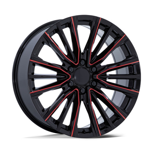 26" Performance Replicas PR223 Gloss Black Milled Red 26x10 Wheel 6x5.5 28mm Rim