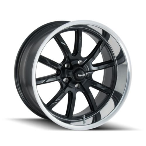 17" Ridler 650 17x7 Matte Black Polished Lip 5x5 Wheel 0mm For Jeep Chevy GMC
