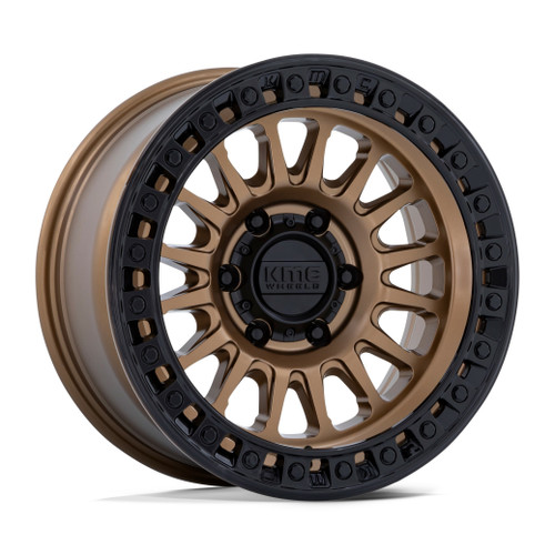 Set 4 17" KMC KM552 IMS Matte Bronze Gloss Black Lip 17x8.5 Wheels 6x5.5 -10mm