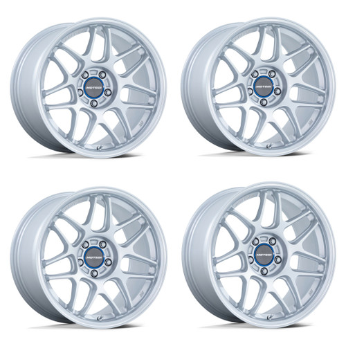 Set 4 18" Motegi MR158 Tsubaki Hyper Silver Machined Lip 18x9.5 5x4.5 25mm Rims