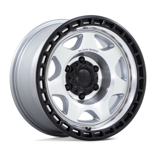 17" Black Rhino BR018 Voyager Silver Machined Face Black Lip 17x8.5 6x135 0mm