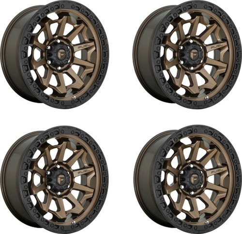 Set 4 Fuel D696 Covert 17x9 6x135 Bronze Black Bead Ring Wheels 17" 1mm Rims