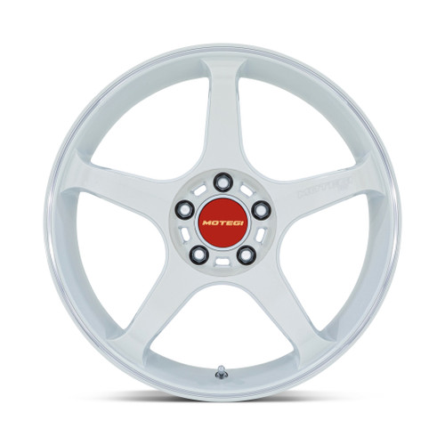 18" Motegi MR159 Battle V Matsuri White Pearl Machined Lip 18x10.5 5x120 35mm