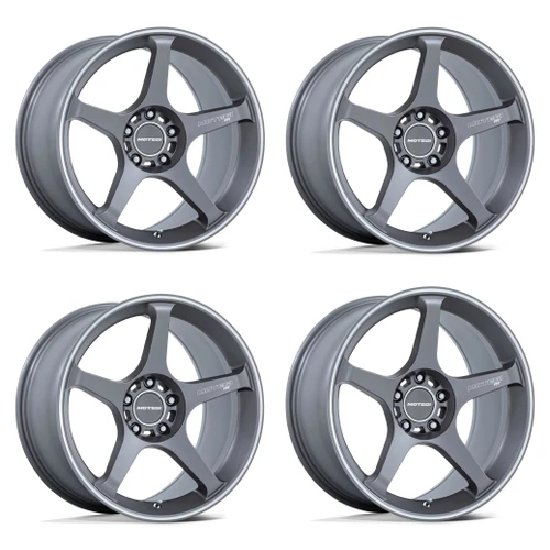 Set 4 17" Motegi MR159 Battle V Gunzilla Machined Lip Stripe 17x8.5 5x4.5 45mm