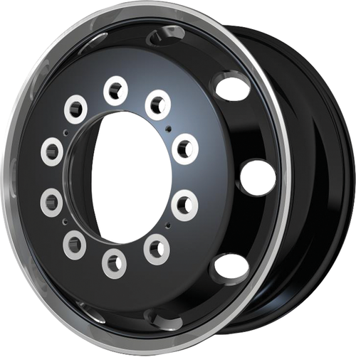 ATX AO404 Journey 22.5x9 10x11.25 Black Polished Front Rear Inner Wheel 22.5" 99