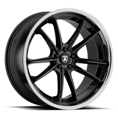 Asanti Black ABL-23 Sigma 20x9 5x120 Gloss Black Chrome Lip Wheel 20" 35mm Rim