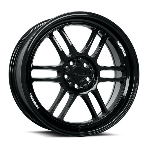 17" Katana Wheels KR02 Glossy Black 17x7.5 Wheel 5x100 5x4.5 40mm Rim