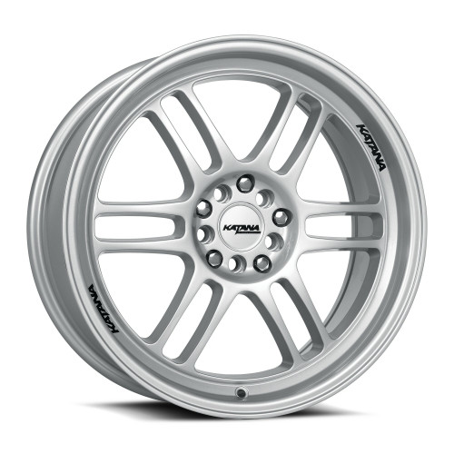 17" Katana Wheels KR02 Glossy Sliver 17x7.5 Wheel 5x100 5x4.5 40mm Rim