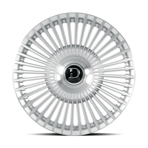 22" Dolce Trento 22x9 5x115 5x120 15mm Glossy Sliver Brush Face Floating Cap Rim