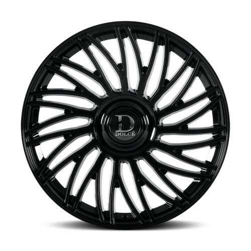 24" Dolce Luxury Sesto 24x10 6x135 6x5.5 25mm Glossy Black w Floating Cap Wheel