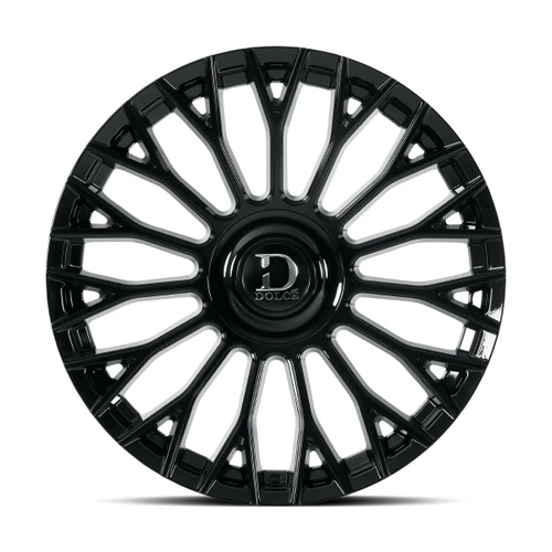 22" Dolce Luxury Roma 22x9 5x112 5x4.5 35mm Glossy Black with Floating Cap Wheel