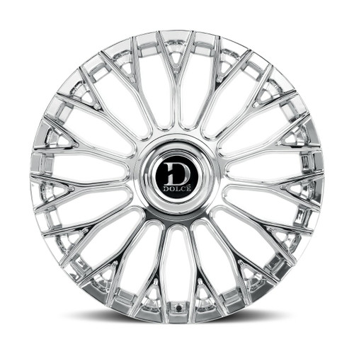 22" Dolce Luxury Roma 22x10.5 5x108 5x112 40mm Chrome Wheel w Floating Cap Rim