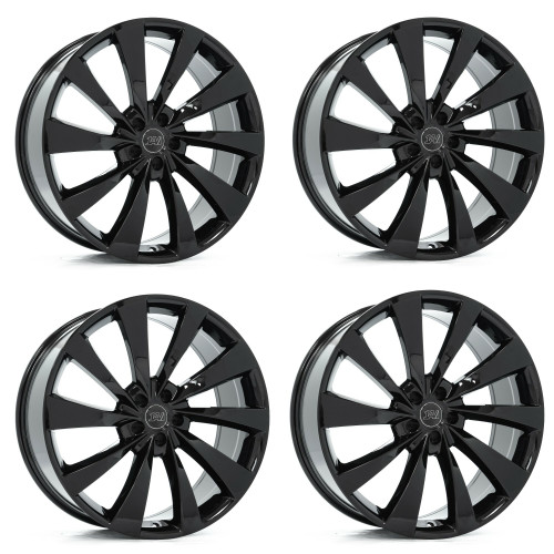 Set 4 22" Axe Wheels ZX15 Gloss Black 22x9 Wheels 5x5 30mm Truck For Jeep Rims