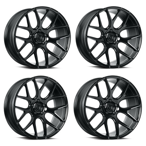 Set 4 19" Dolce Performance Monza 19x8.5 5x4.5 35mm Wheels Gloss Black Rims