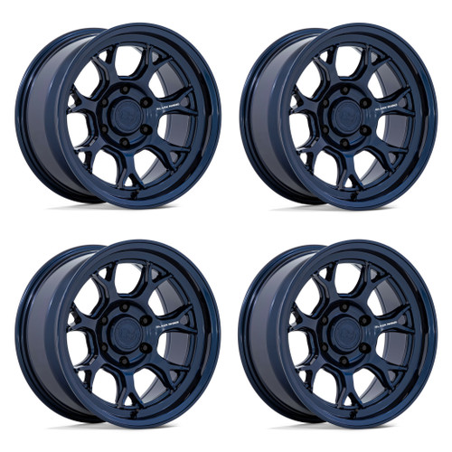Set 4 17" Black Rhino BR017 Etosha Gloss Midnight Blue 17x8.5 Wheels 6x5.5 20mm