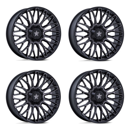 Set 4 MSA Offroad M50 Clubber 20x7 4x137 4x156 Black DDT Wheels 20" 0mm Rims