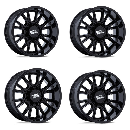 Set 4 Moto Metal MO810 Legacy 20x10 5x5.5 5x150 Gloss Black Wheels 20" -18mm Rim