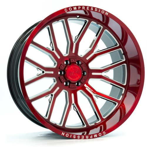 Set 4 24" Axe Wheels AX6.2 Candy Red 24x12 Wheels 8x170 -44mm For Ford Rims