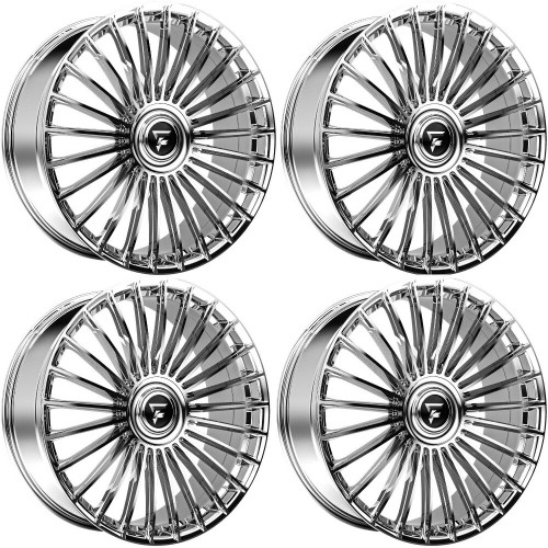 Set 4 22" Fittipaldi FS370MC Mirror Coat 22x9.5 5x112 5x120 30mm Floating Caps