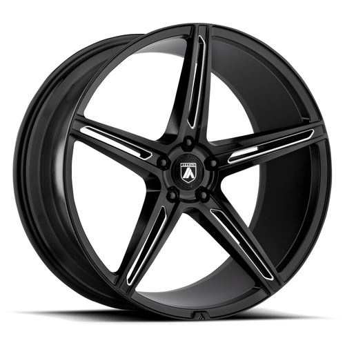 Asanti Black ABL-22 Alpha 5 20x10.5 5x4.5 Gloss Black Milled Wheel 20" 38mm Rim