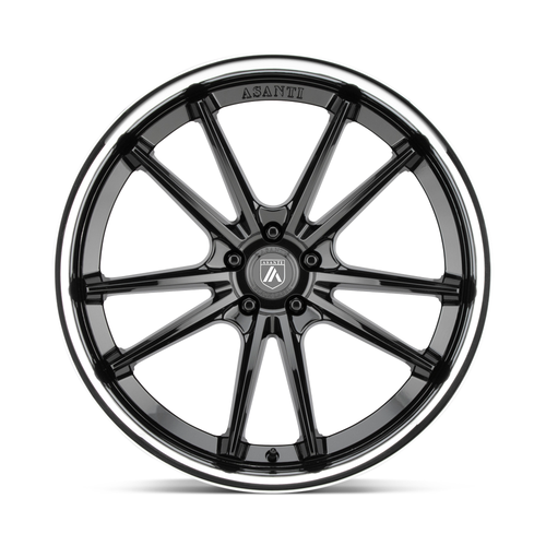 Asanti Black ABL-23 Sigma 24x9 5x115 Gloss Black Chrome Lip Wheel 24" 15mm Rim