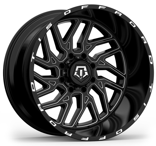 Set 4 20" TIS 544BM Black CNC Milled Accents 20x9 Wheels 6x135 6x5.5 17mm Rims