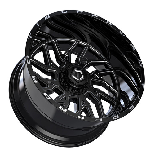 20" TIS 544BM Gloss Black w/ CNC Milled Accents 20x9 Wheel 6x135 6x5.5 1mm Rim
