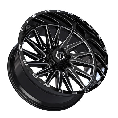 20" TIS 547BM Gloss Black CNC Milled Accents 20x10 Wheel 5x5.5 5x150 -19mm Rim