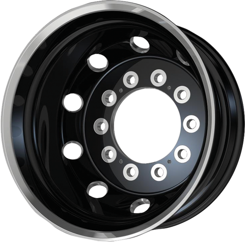 22.5" ATX AO404 Journey Satin Black Polished - Rear Outer Wheel 10X11.25 -168mm