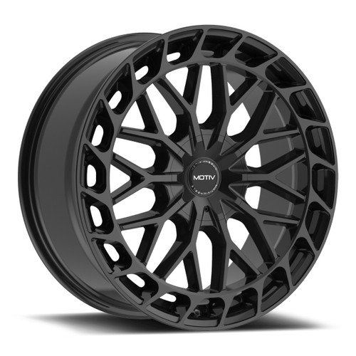 Set 4 18" Motiv 442B Breach Gloss Black 18x7.5 Wheels 5x112 5x4.5 Rims 40mm