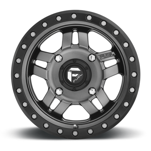 15" Fuel UTV D558 Anza 15x7 4x156 Matte Gunmetal Black Bead Ring Wheel 13mm Rim