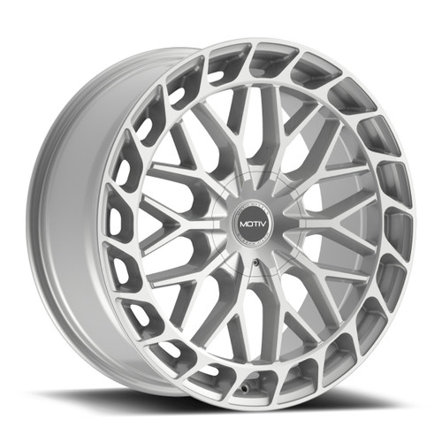 Set 4 20" Motiv 442S Breach Gloss Silver 20x8.5 Wheels 5x4.5 5x120 Rims 40mm