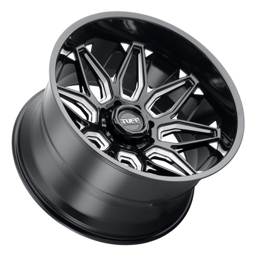 Tuff T3B 24x14 8x170 Gloss Black W/ Milled Spokes Wheel 24" -72mm Rim