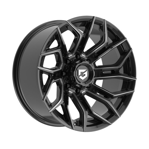 Set 4 20" Gear Off Road 776BM Flair Gloss Black Milled 20x9 Wheel 8x180 Rims 0mm