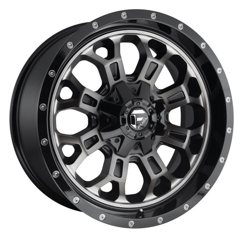 17" Fuel D561 Crush 17x9 6x135 6x5.5 -12mm Machined Double Dark Tint Truck Wheel
