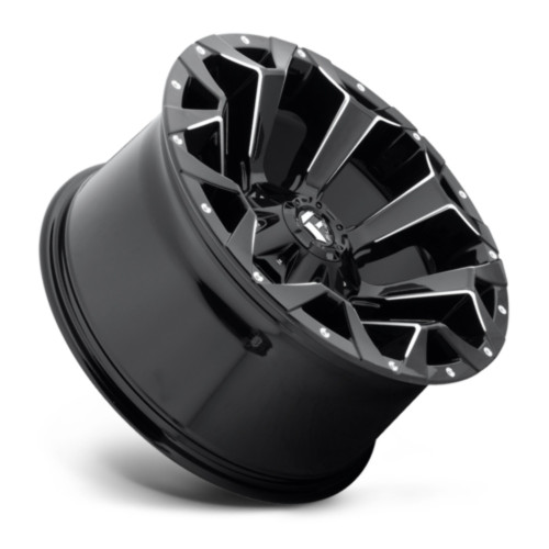18" Fuel D576 Assault 18x9 5x4.5 5x5 1mm Gloss Black Milled Wheel Truck Rim