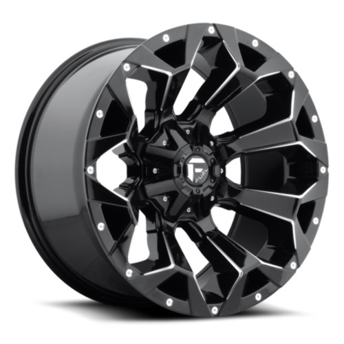 Fuel D576 Assault 18x9 6x135 6x5.5 Gloss Black Milled Wheel 18" -13mm Lifted Rim