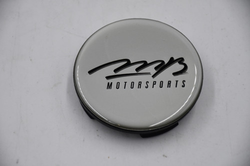 MB Motorsports White w/ Black Logo Center Cap Hub Cap WP-762 2.5"