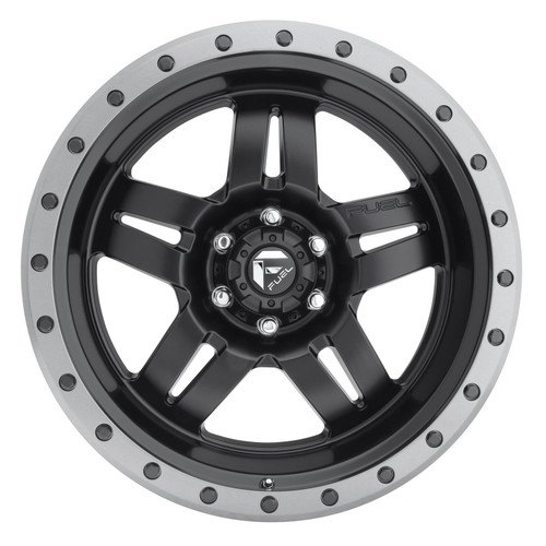 18" Fuel 1PC D557 Anza 18x8 6x120 Matte Black Gunmetal Ring Wheel 27mm Truck Rim