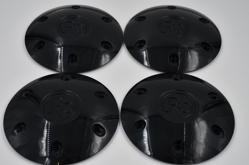 Set 4 6 Lug Black Ro Center Cap fits Helo Niche Lorenzo Milanni Wheels